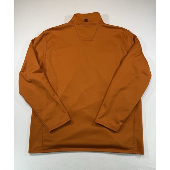 Timberland Sweater Mens XL Rust Orange Fleece Quarter Zip Pullover Logo Outdoor - Picture 3 of 8